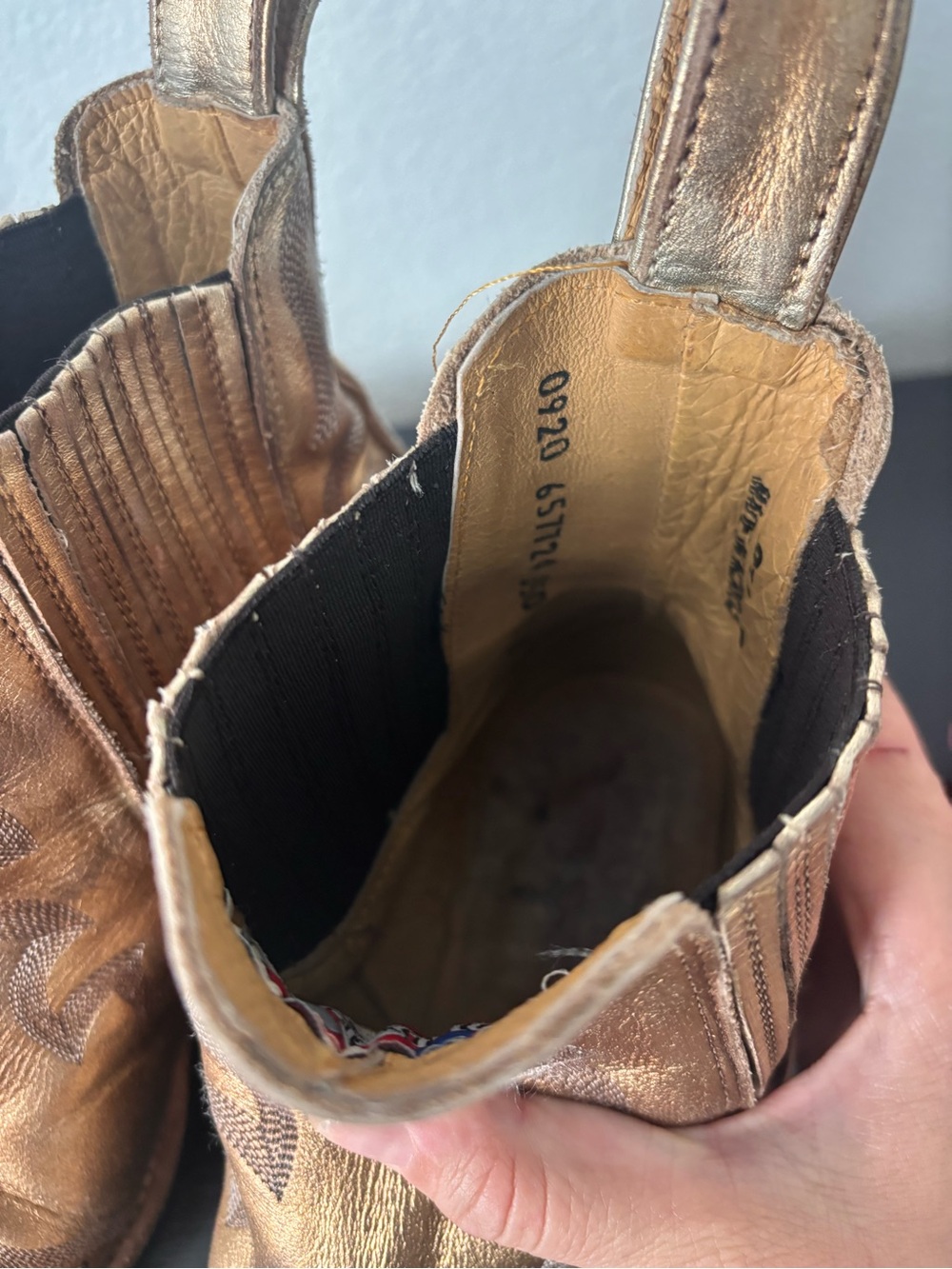 Old Gringo Gold Ankle Cowboy Boots - Picture 3 of 7